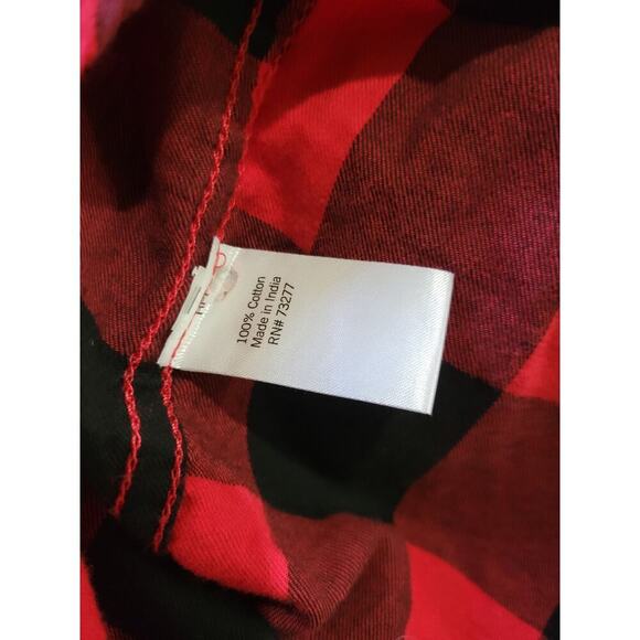 SO Juniors red black plaid long sleeve button-down cozy flannel - medium - Picture 6 of 9